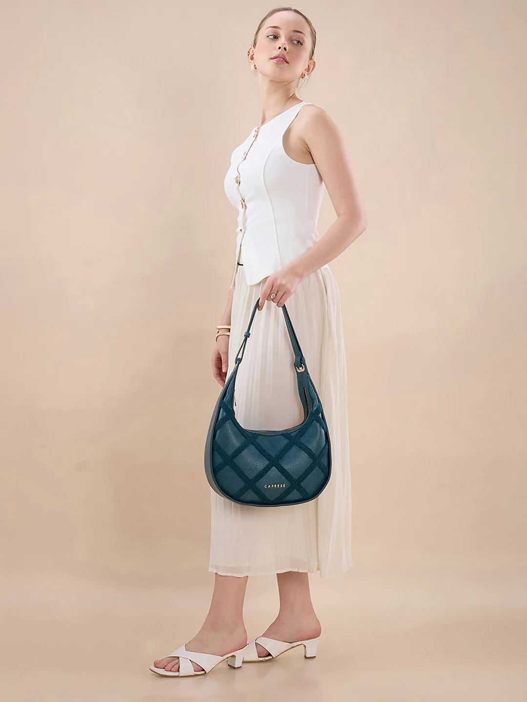 Caprese Athena Medium Transformative Teal Hobo Bag - Image 5