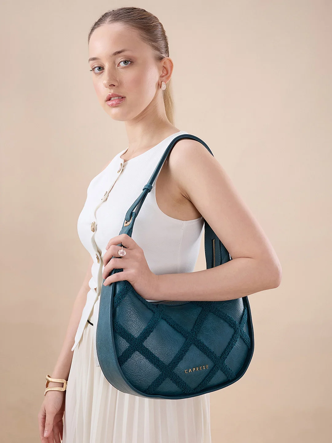 Caprese Athena Medium Transformative Teal Hobo Bag - Image 6