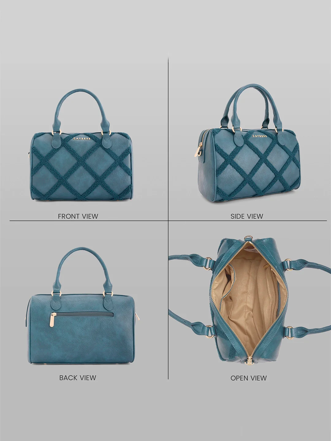 Caprese Athena Medium Transformative Teal Satchel Bag - Image 4