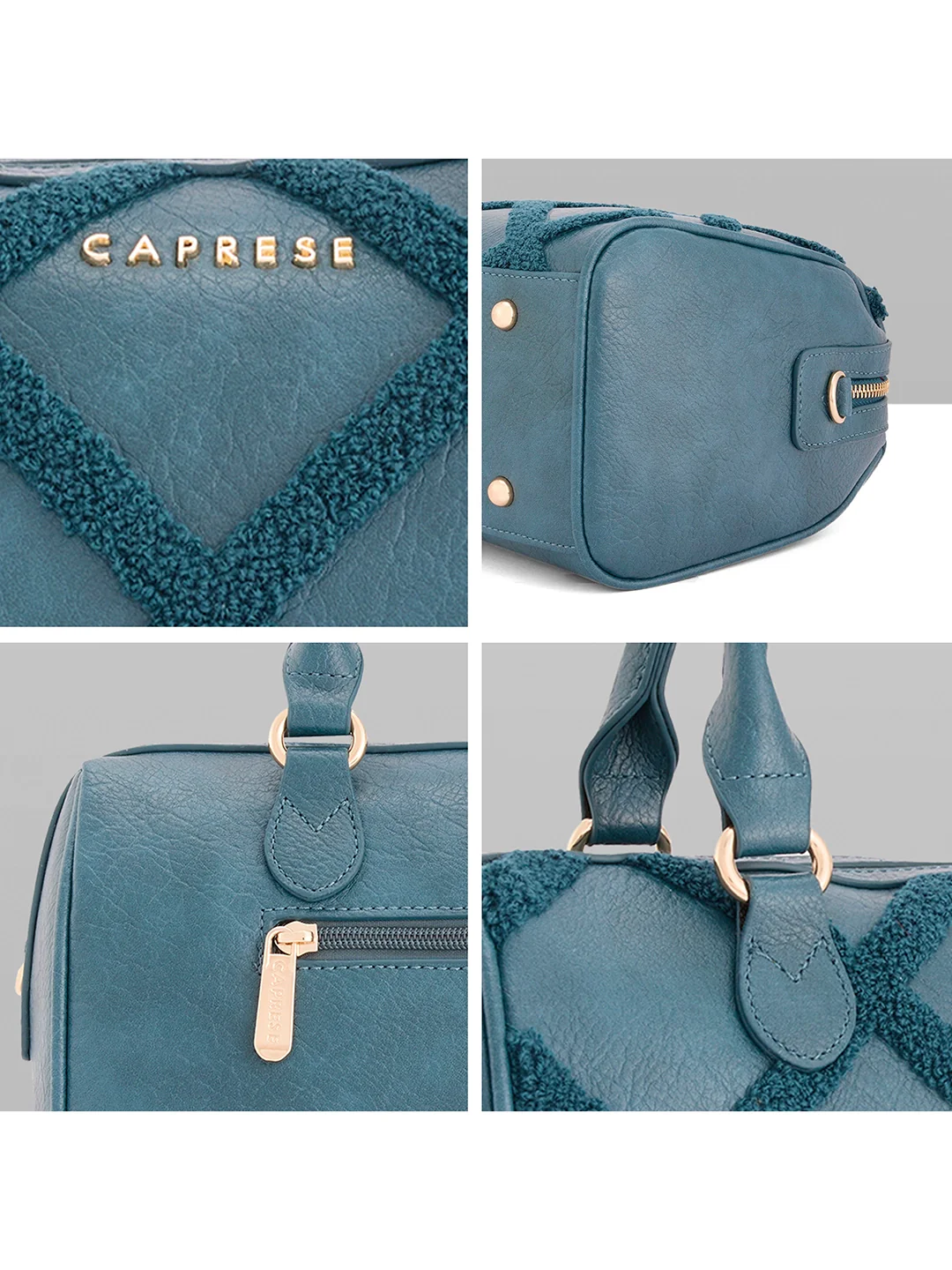 Caprese Athena Medium Transformative Teal Satchel Bag - Image 5