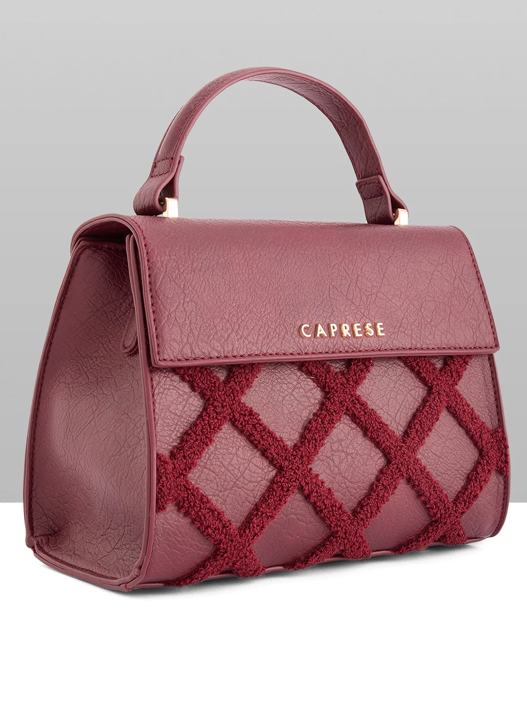Caprese Athena Small Cherry Lacquer Satchel Bag - Image 10
