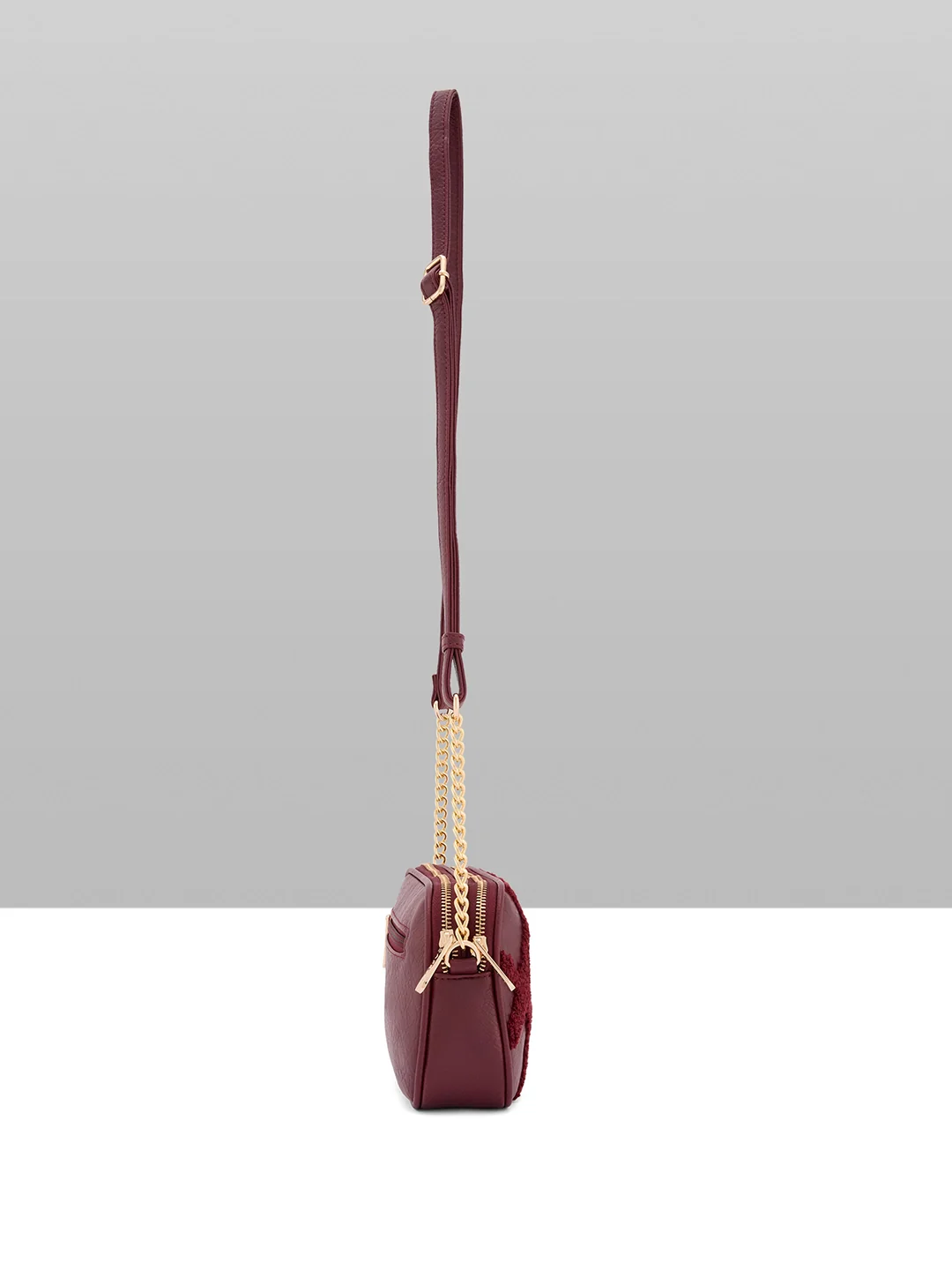 Caprese Athena Small Cherry Lacquer Sling Bag - Image 12
