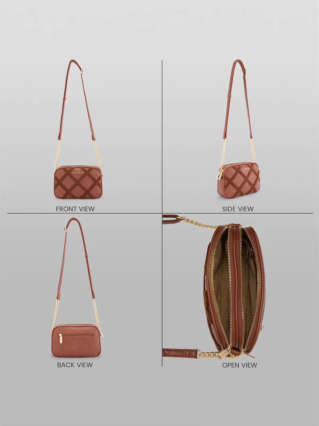 Caprese Athena Small Tan Sling Bag - Image 3