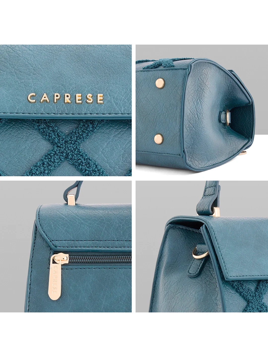 Caprese Athena Small Transformative Teal Satchel Bag - Image 10