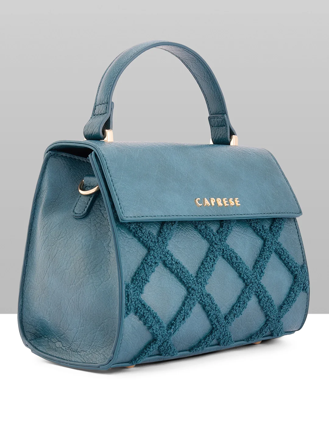 Caprese Athena Small Transformative Teal Satchel Bag - Image 12