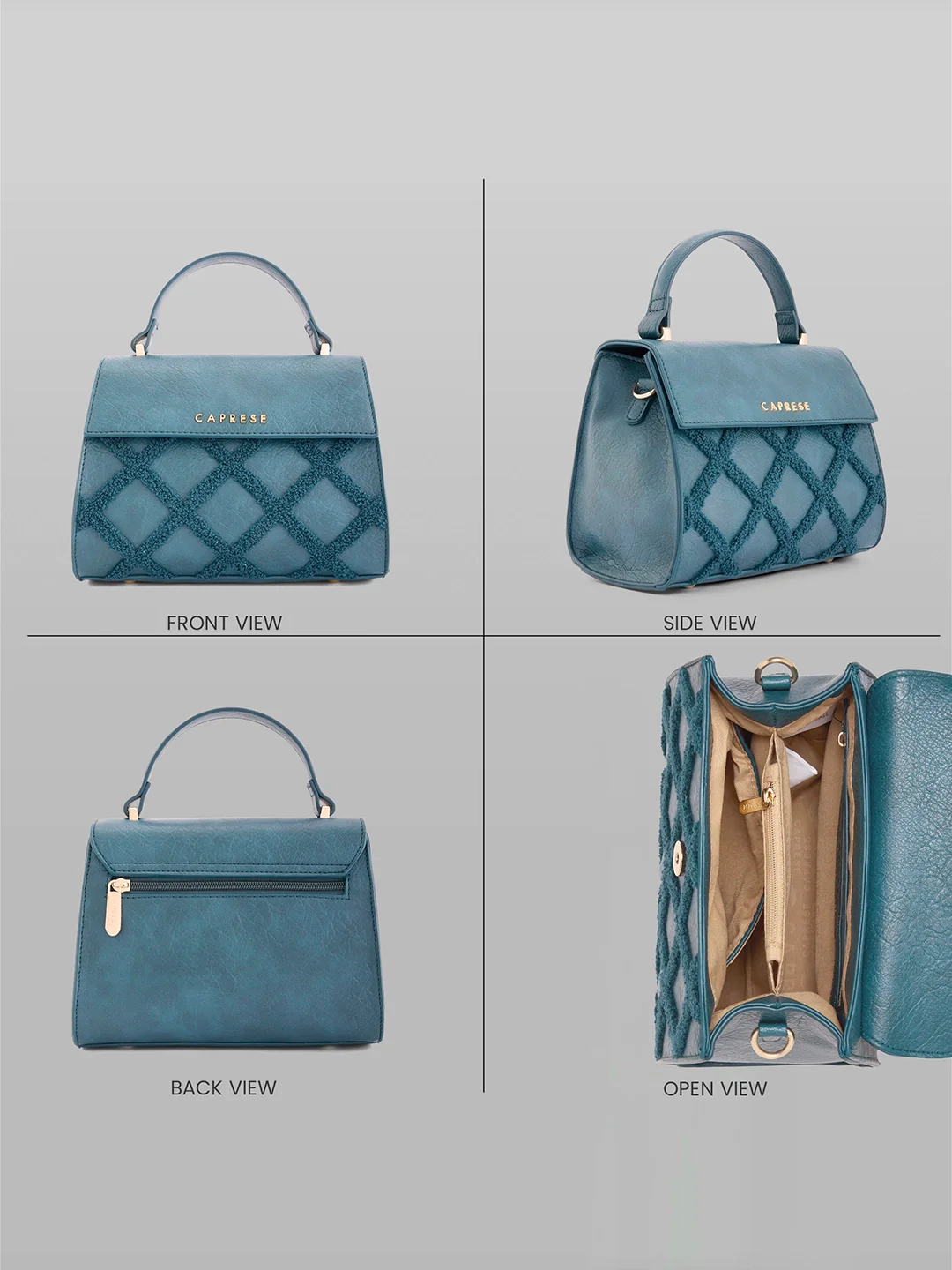 Caprese Athena Small Transformative Teal Satchel Bag - Image 3