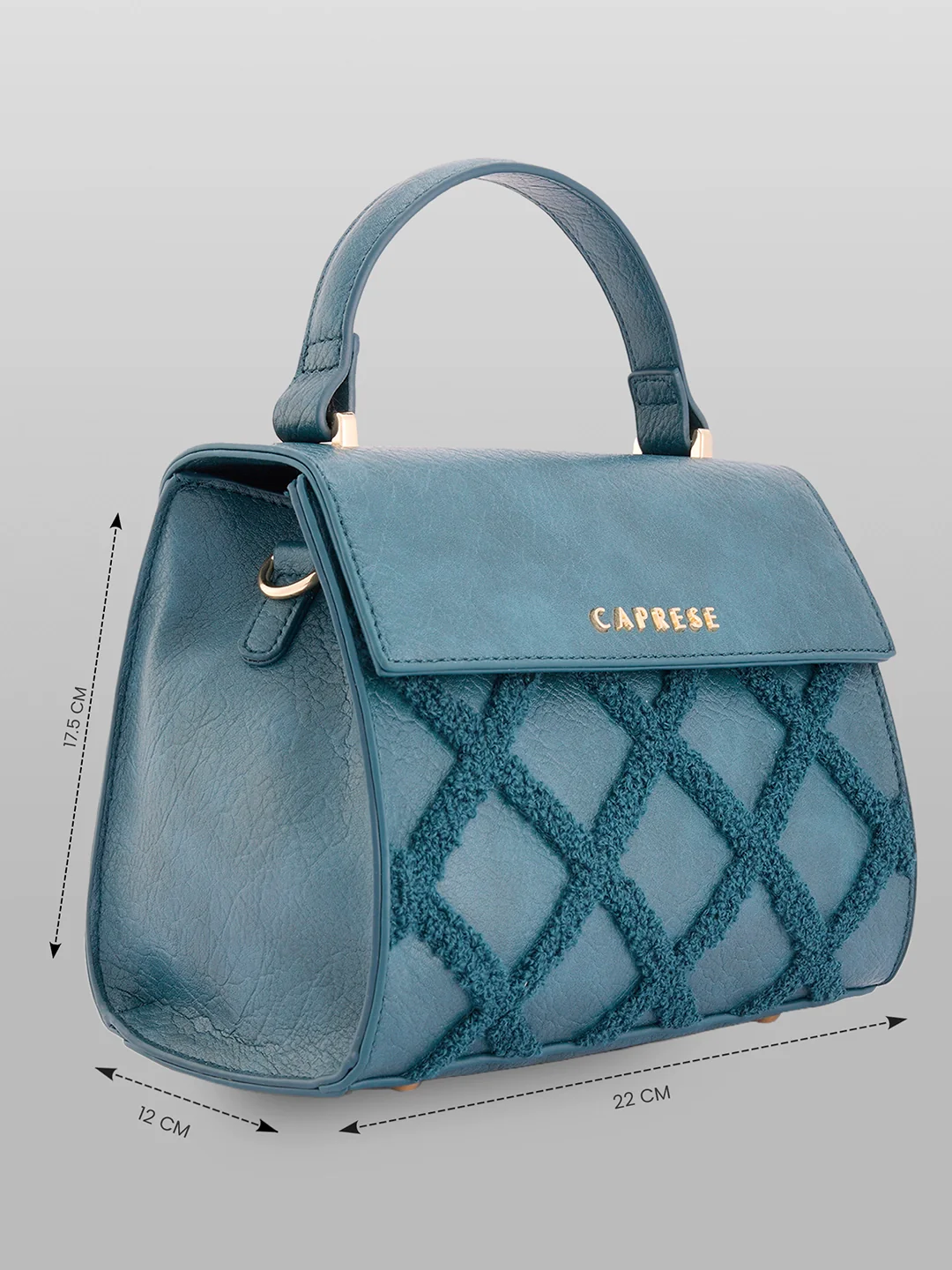 Caprese Athena Small Transformative Teal Satchel Bag - Image 4