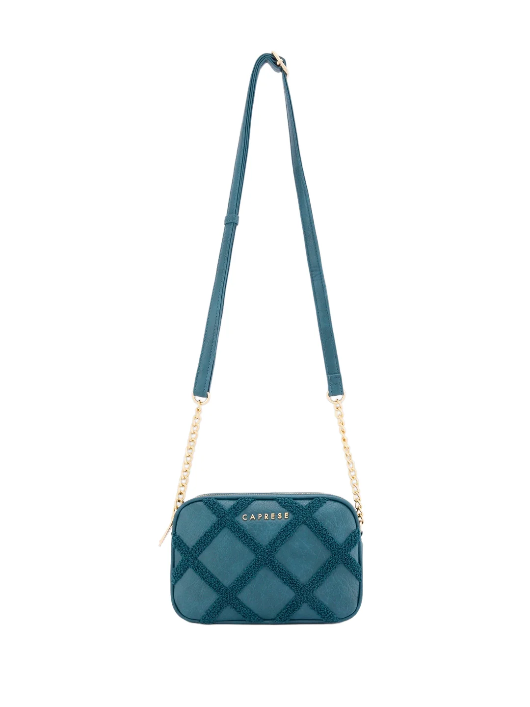 Caprese Athena Small Transformative Teal Sling Bag