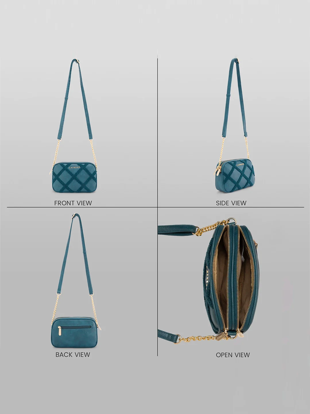 Caprese Athena Small Transformative Teal Sling Bag - Image 3