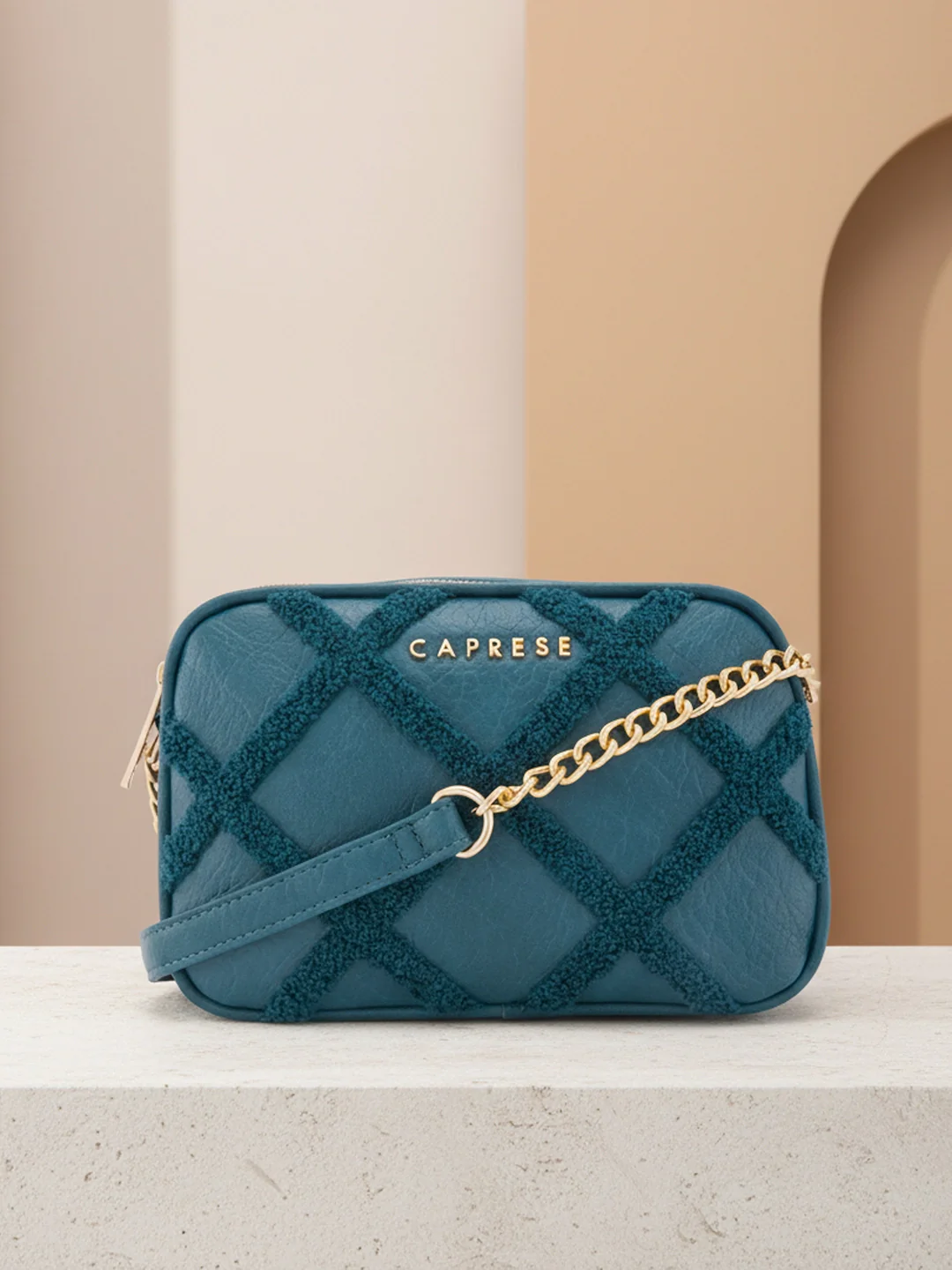 Caprese Athena Small Transformative Teal Sling Bag - Image 8