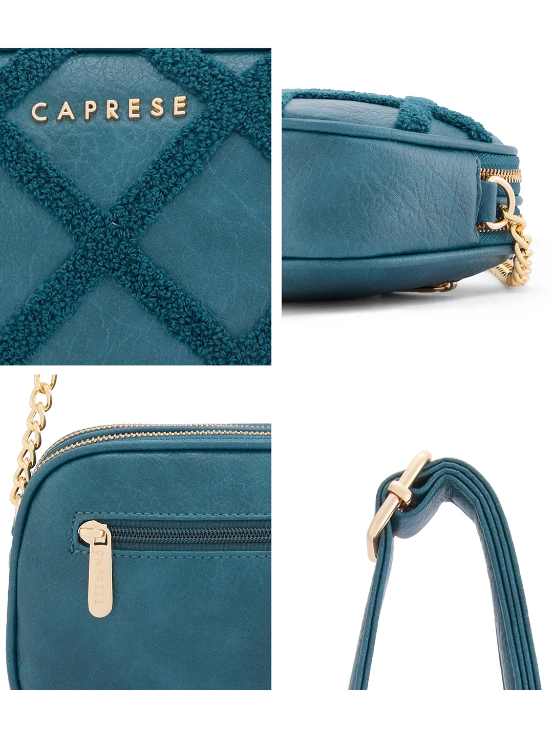 Caprese Athena Small Transformative Teal Sling Bag - Image 9