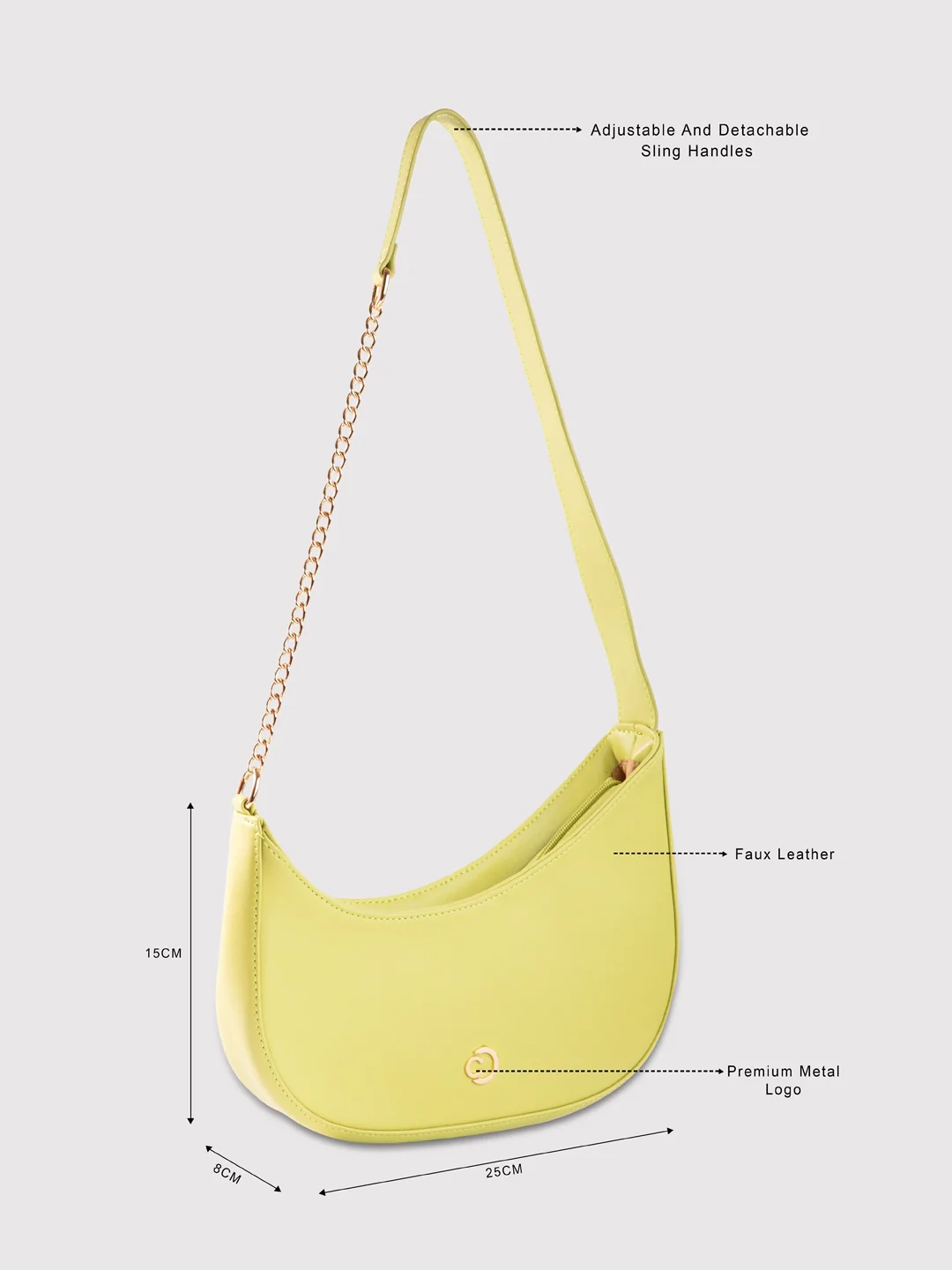 Caprese August Medium Lime Baguette Bag - Image 3