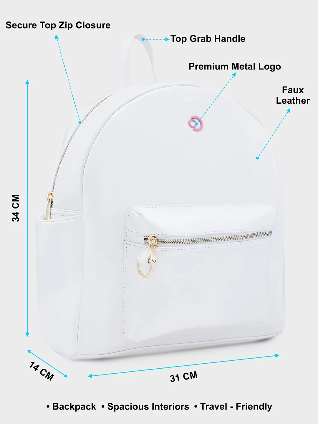 Caprese Aurora Large Pink Yellow Backpack - Image 7