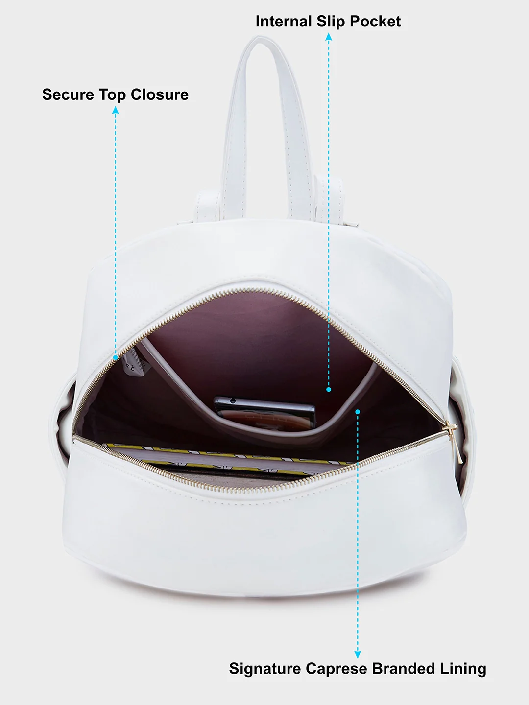 Caprese Aurora Large Pink Yellow Backpack - Image 8