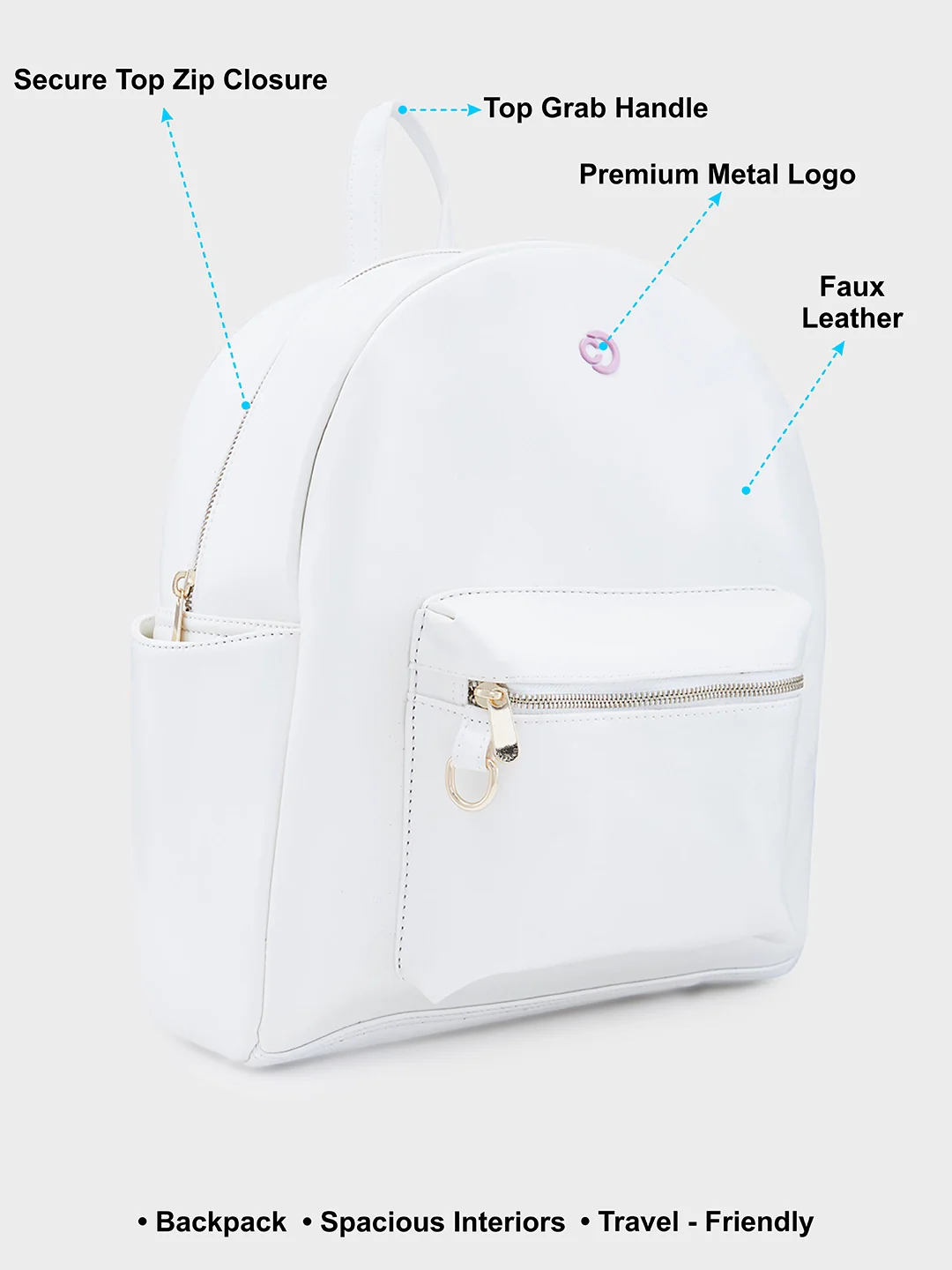 Caprese Aurora Large Purple Pink Backpack - Image 7