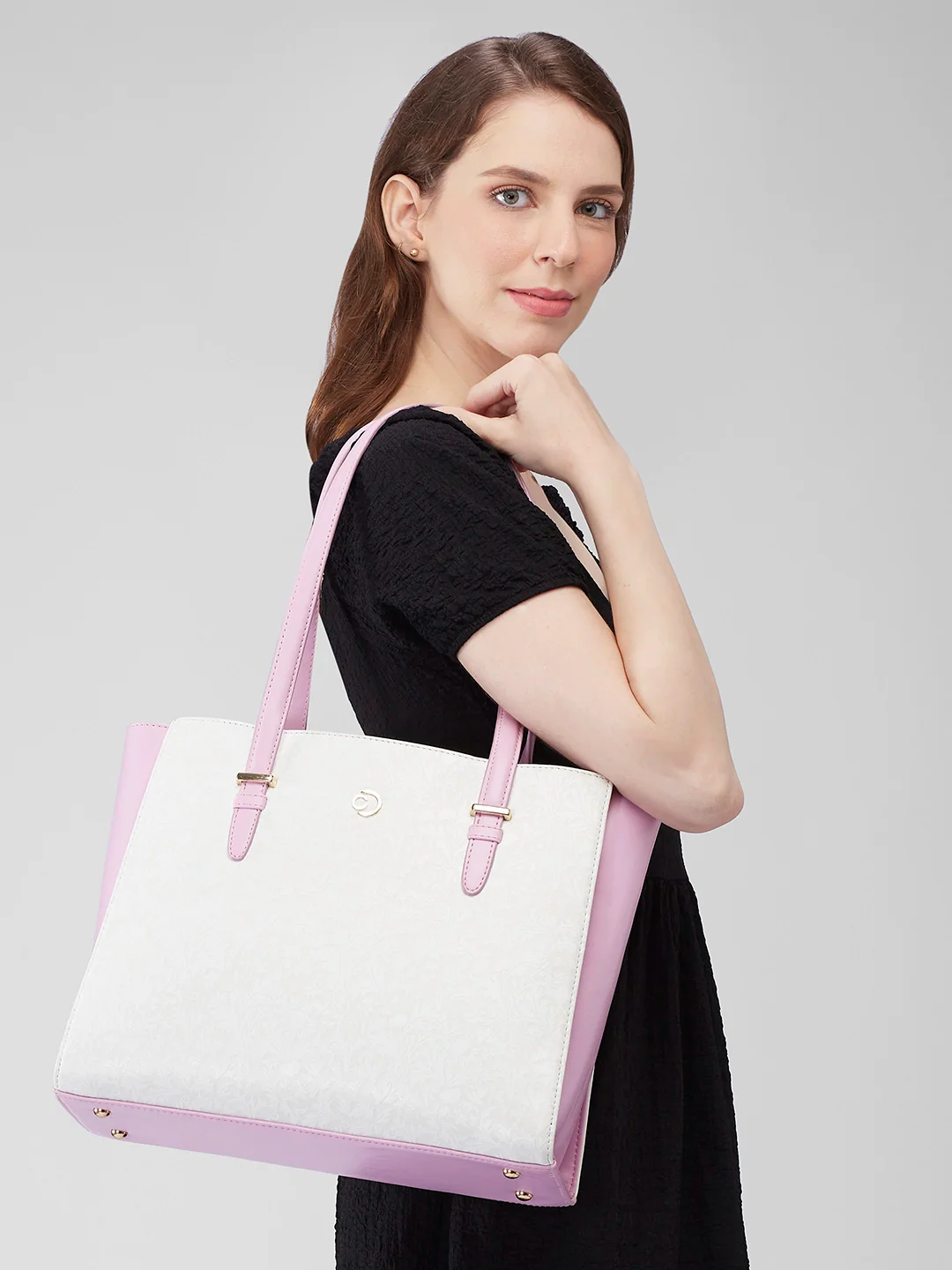 Caprese Aurora Large Purple Tote Laptop Bag - Image 4