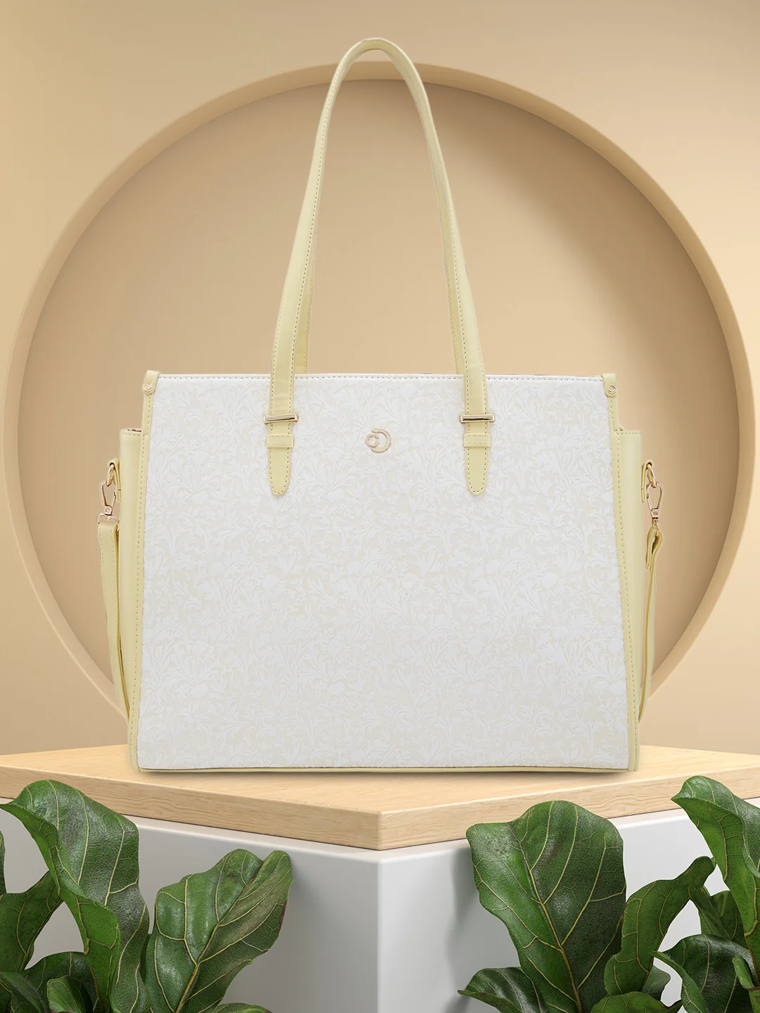 Caprese Aurora Large Yellow Tote Laptop Bag - Image 2