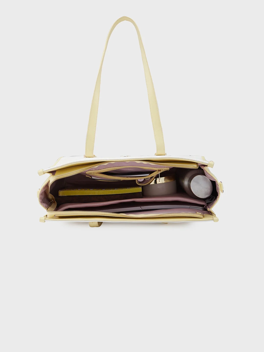 Caprese Aurora Large Yellow Tote Laptop Bag - Image 9