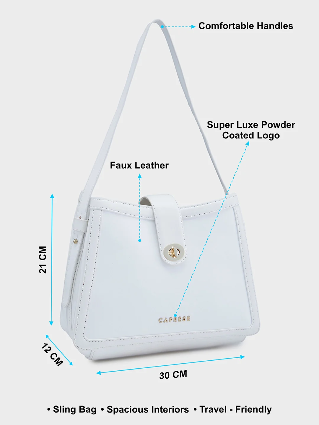 Caprese Aurora Small Blue Satchel Bag - Image 7