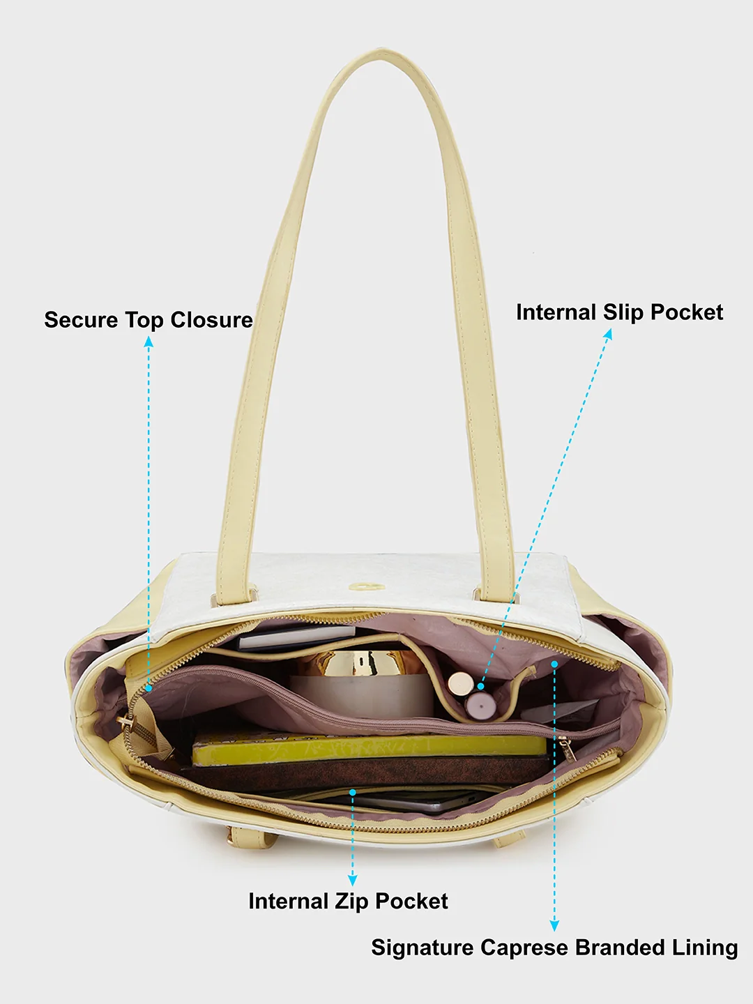 Caprese Aurora Medium Yellow Tote Bag - Image 8