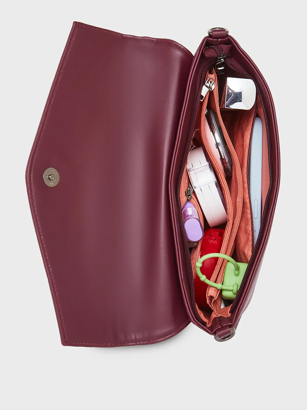 Caprese Ava Large Bordeaux Clutch - Image 6