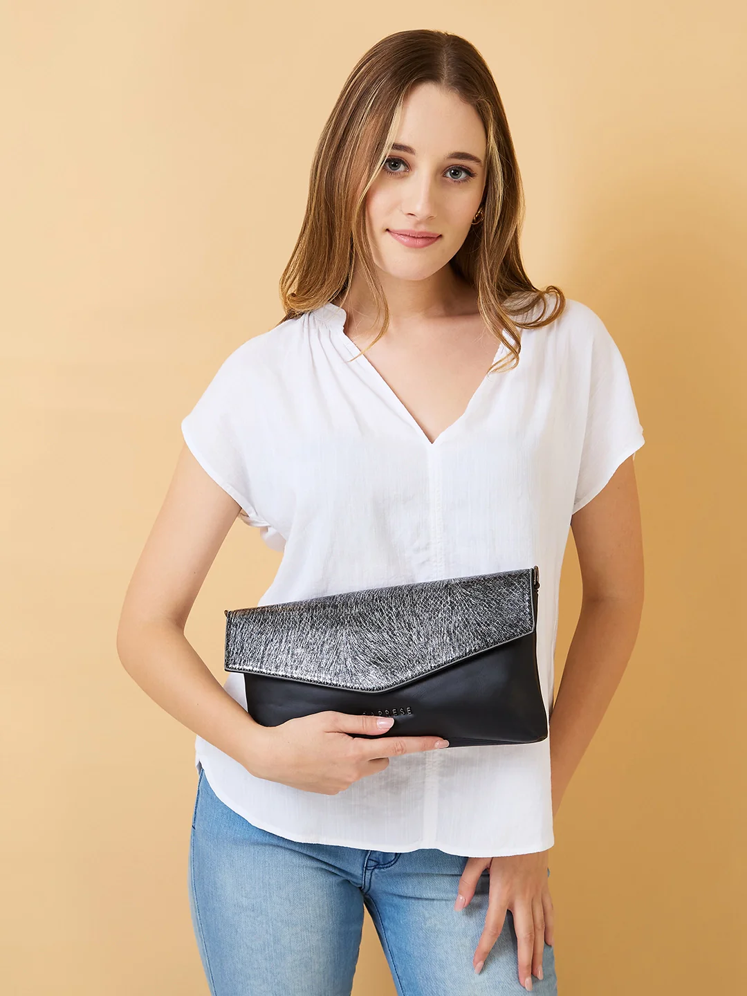 Caprese Ava Large Black Clutch - Image 9