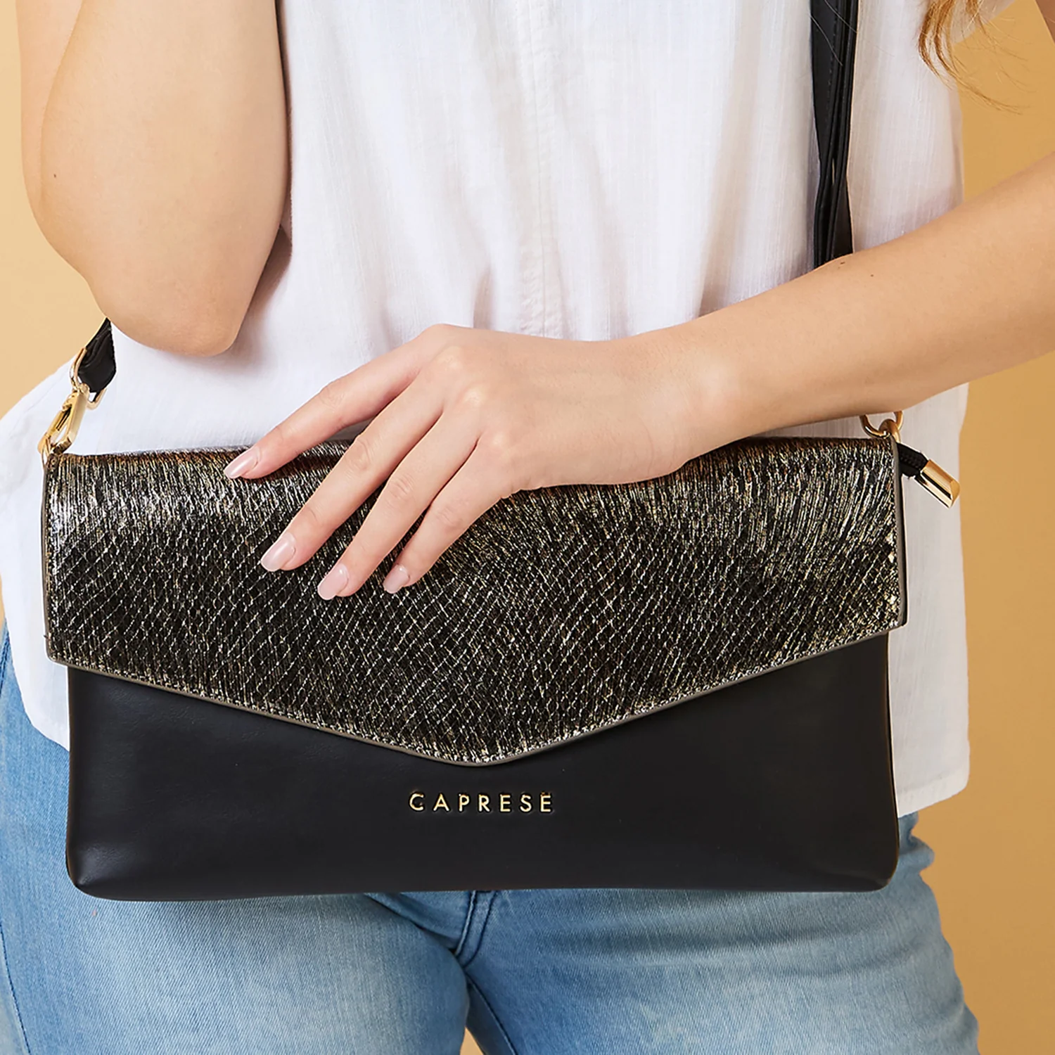 Caprese Ava Large Silver Clutch - Image 3