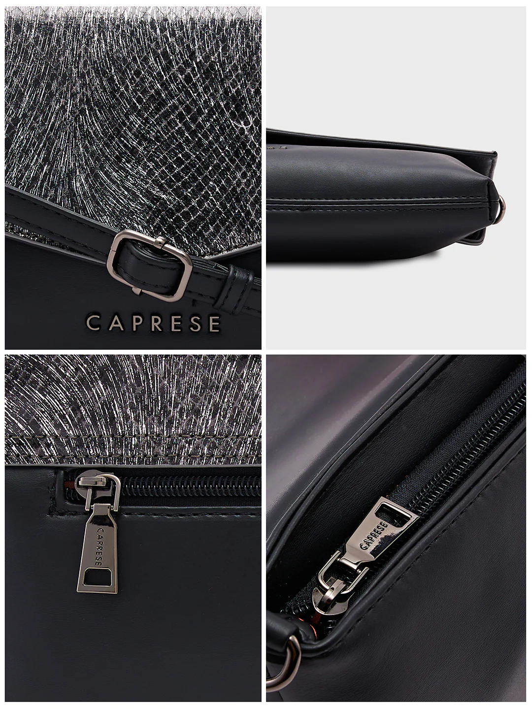 Caprese Ava Large Silver Clutch - Image 7