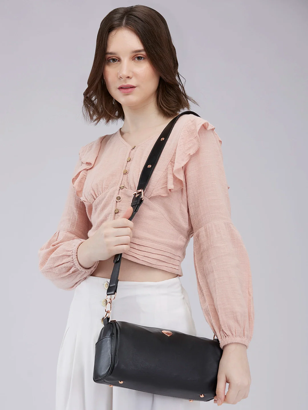 Caprese Ava Medium Black Crossbody Bag - Image 13