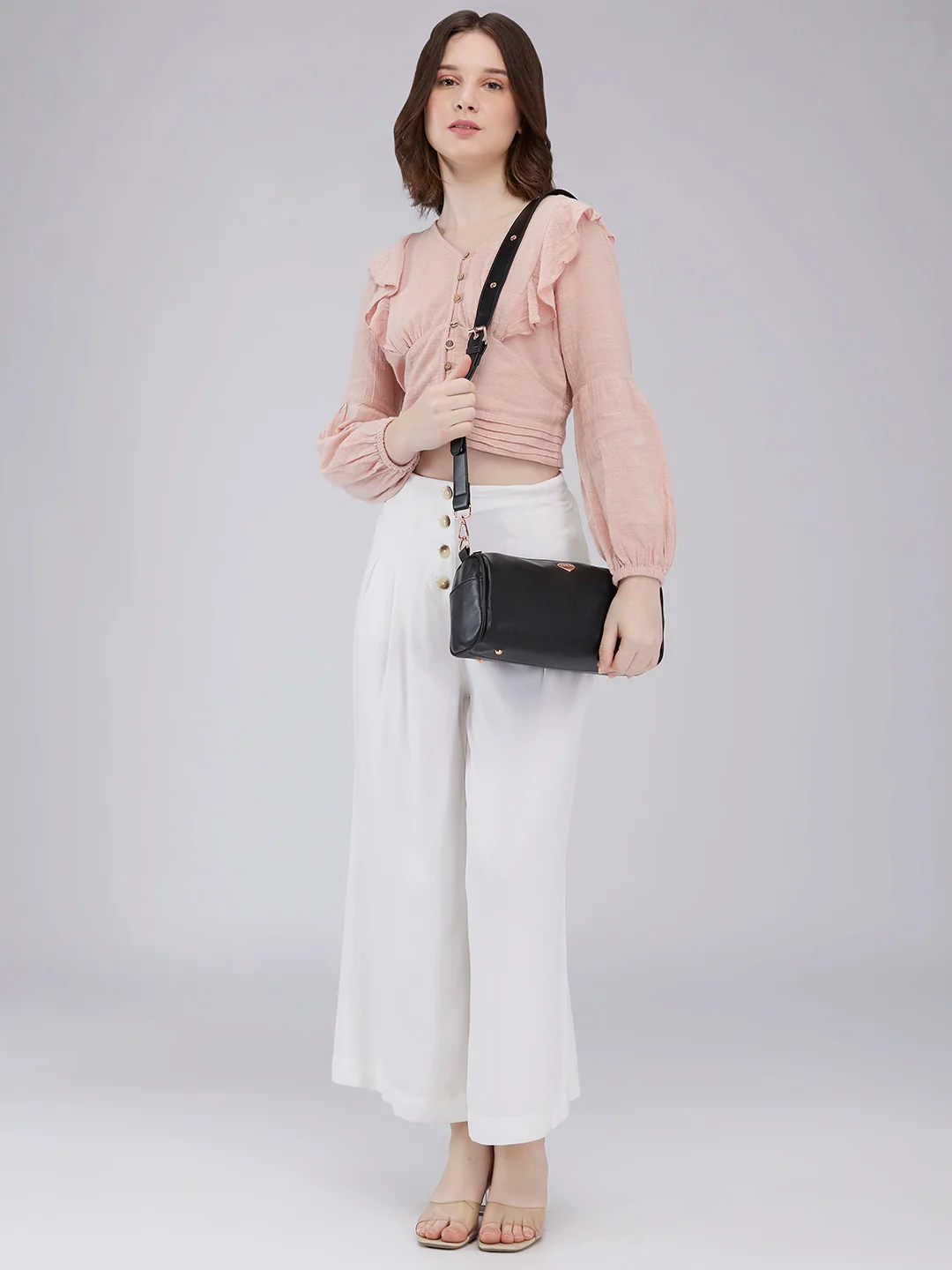 Caprese Ava Medium Black Crossbody Bag - Image 2