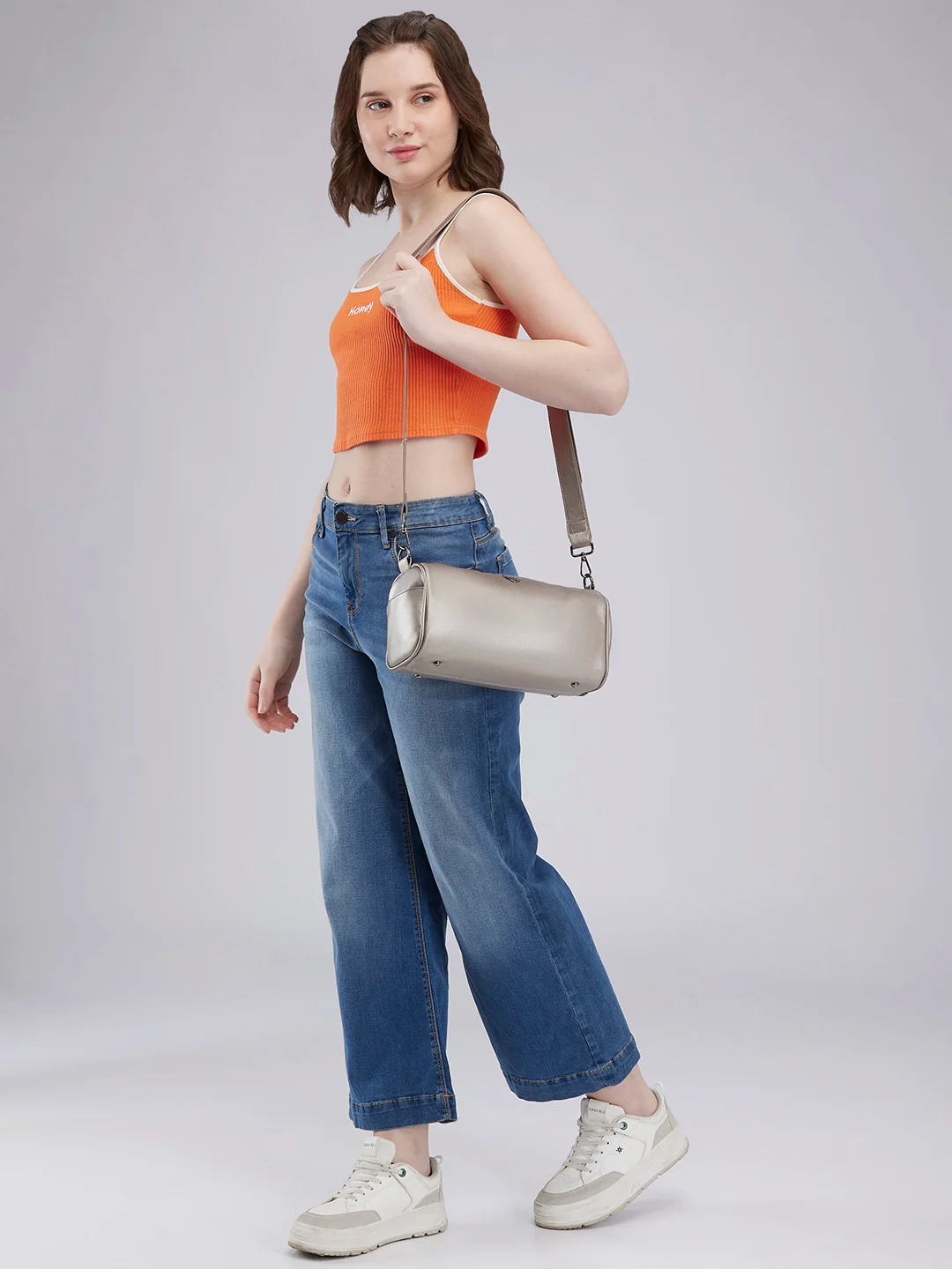 Caprese Ava Medium Gunmetal Crossbody Bag - Image 2