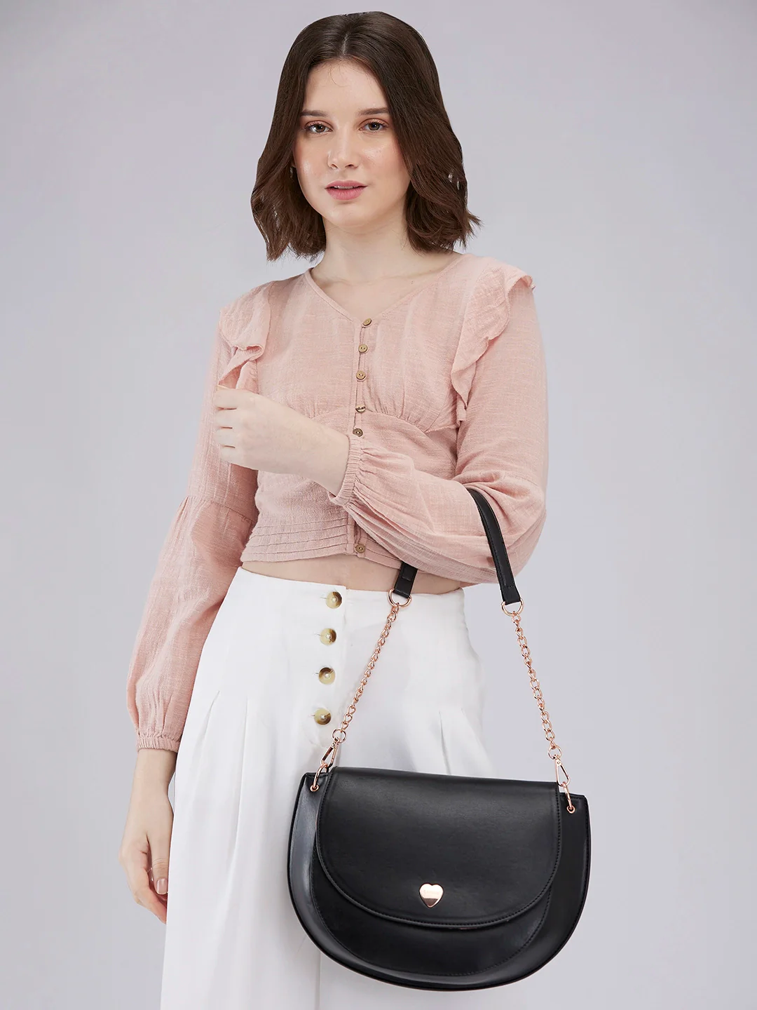 Caprese Ava Large Black Crossbody Bag - Image 12