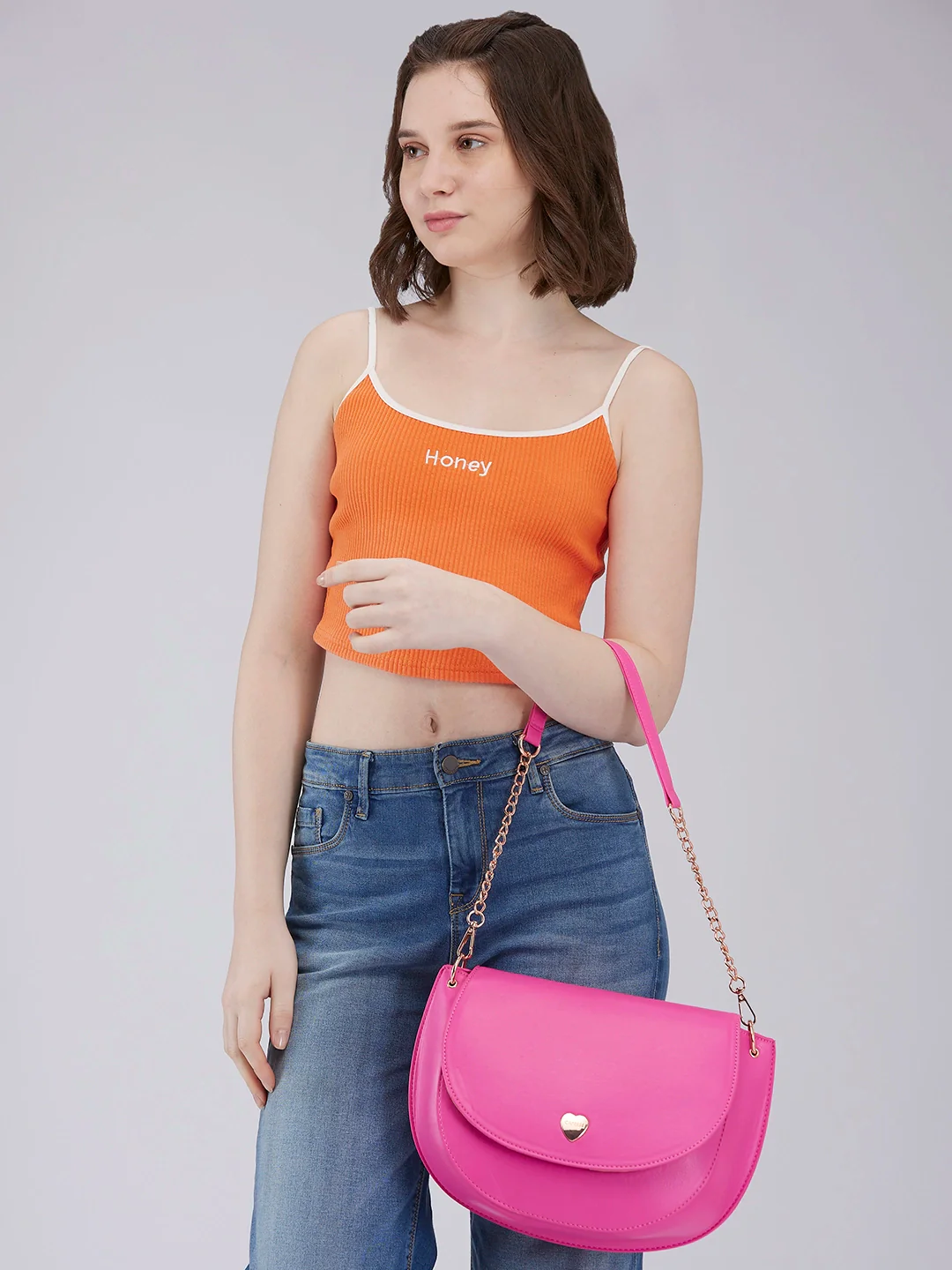 Caprese Ava Large Fuchsia Crossbody Bag - Image 12