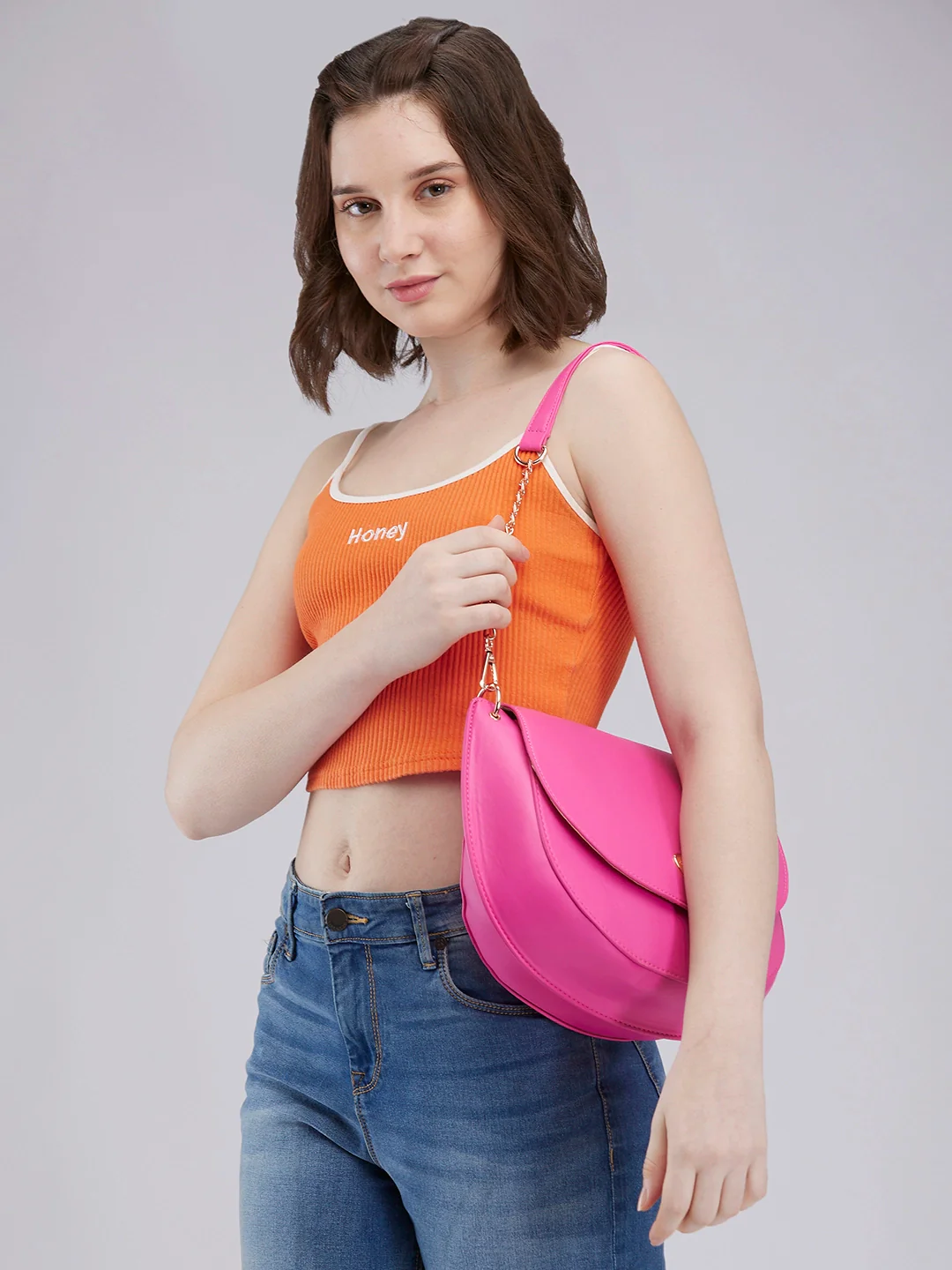 Caprese Ava Large Fuchsia Crossbody Bag - Image 13