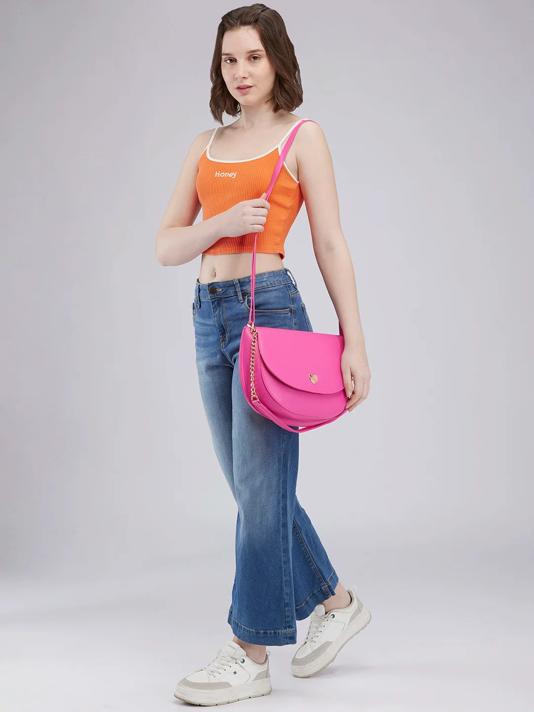 Caprese Ava Large Fuchsia Crossbody Bag - Image 2