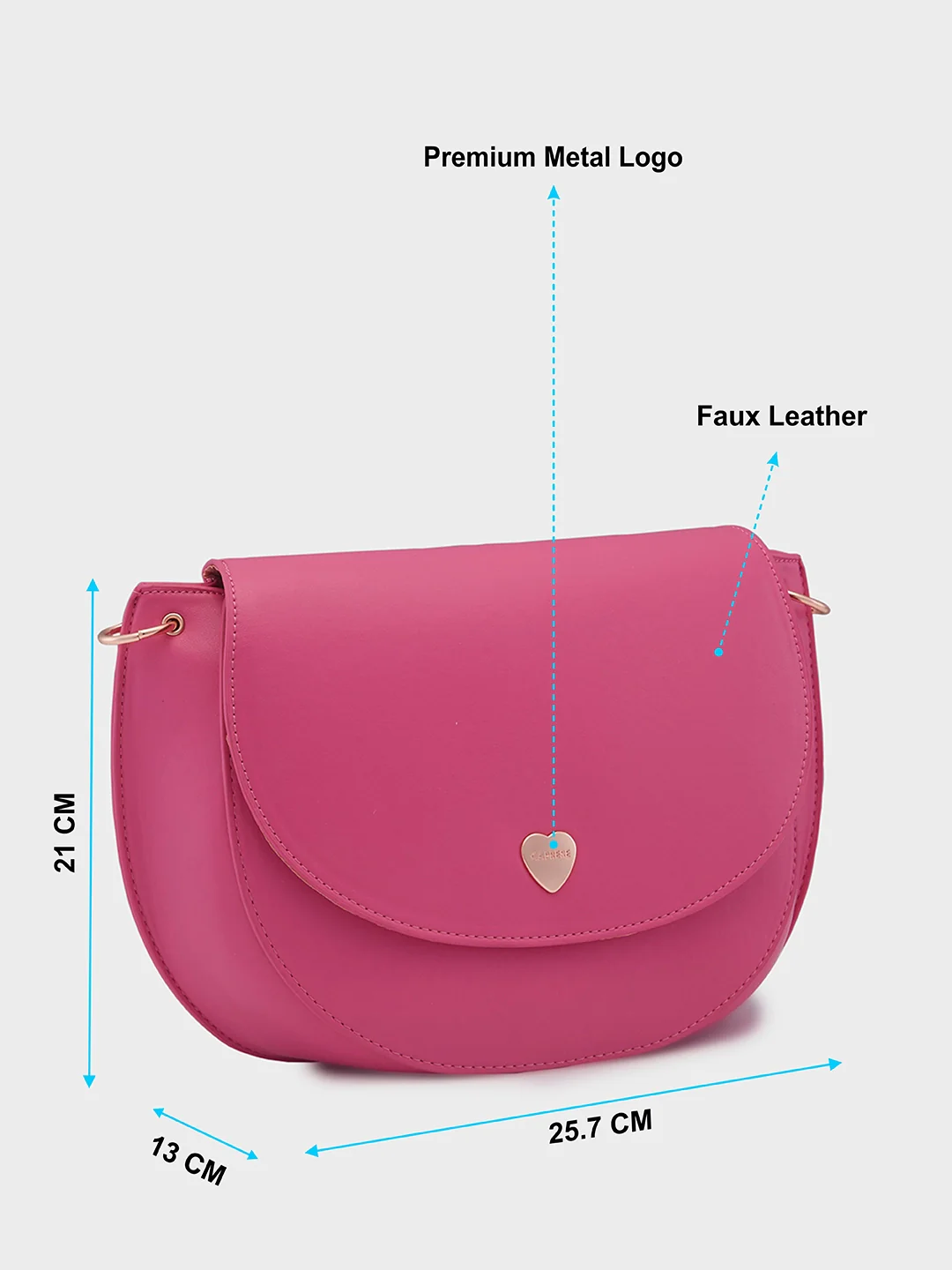 Caprese Ava Large Fuchsia Crossbody Bag - Image 7