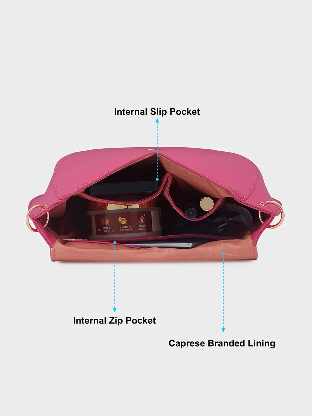 Caprese Ava Large Fuchsia Crossbody Bag - Image 8