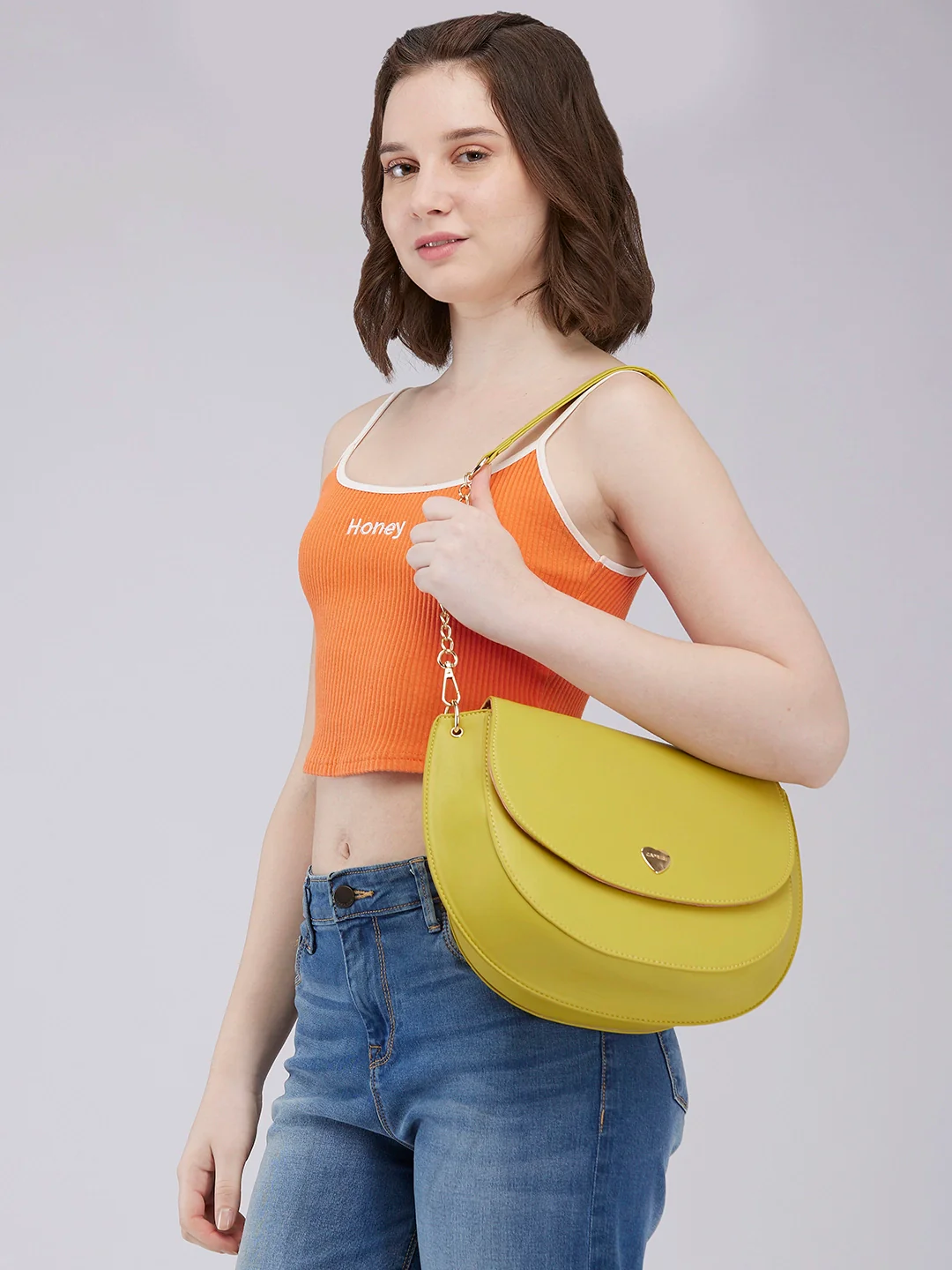 Caprese Ava Large Lime Crossbody Bag - Image 2