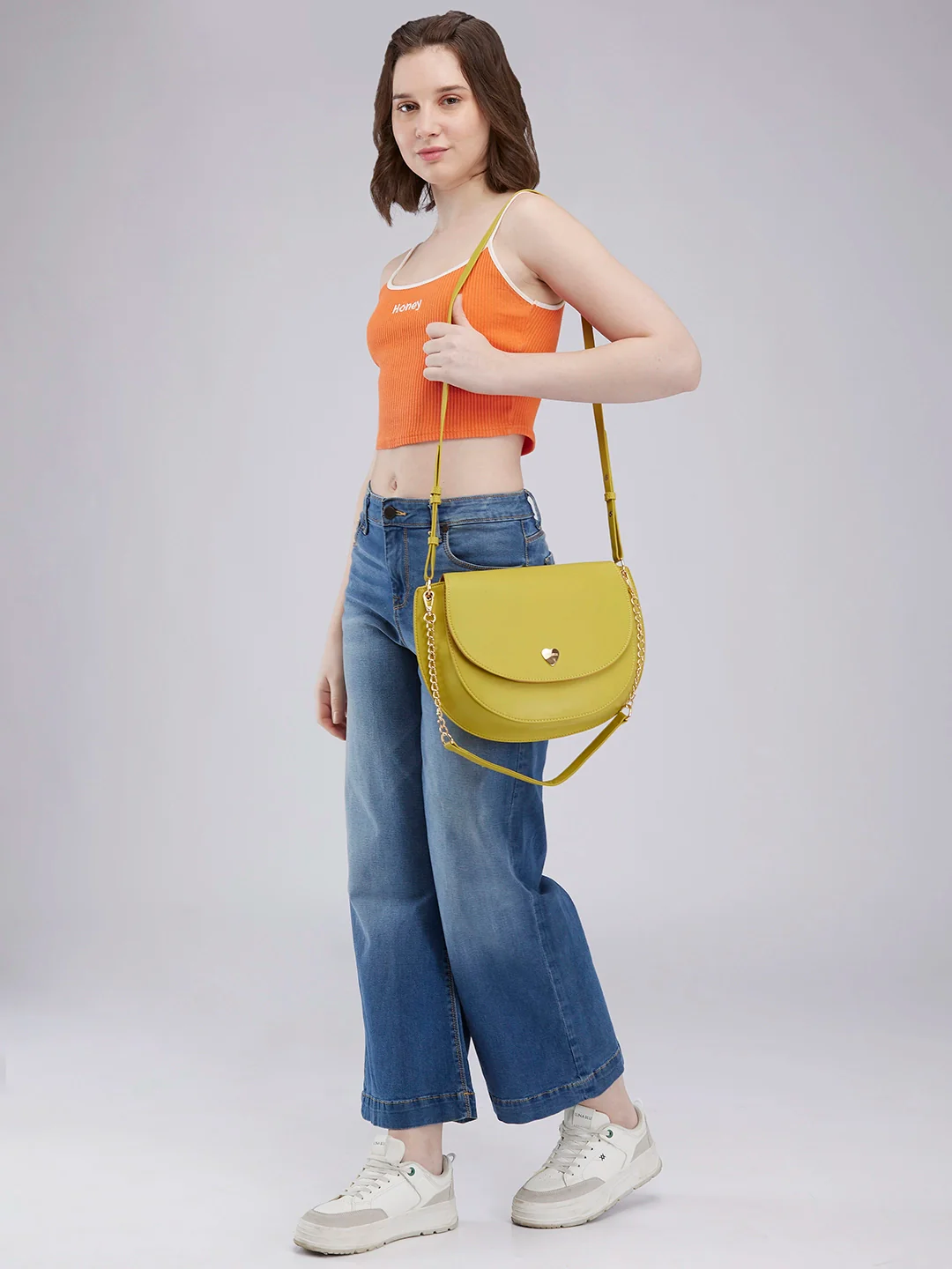 Caprese Ava Large Lime Crossbody Bag - Image 3