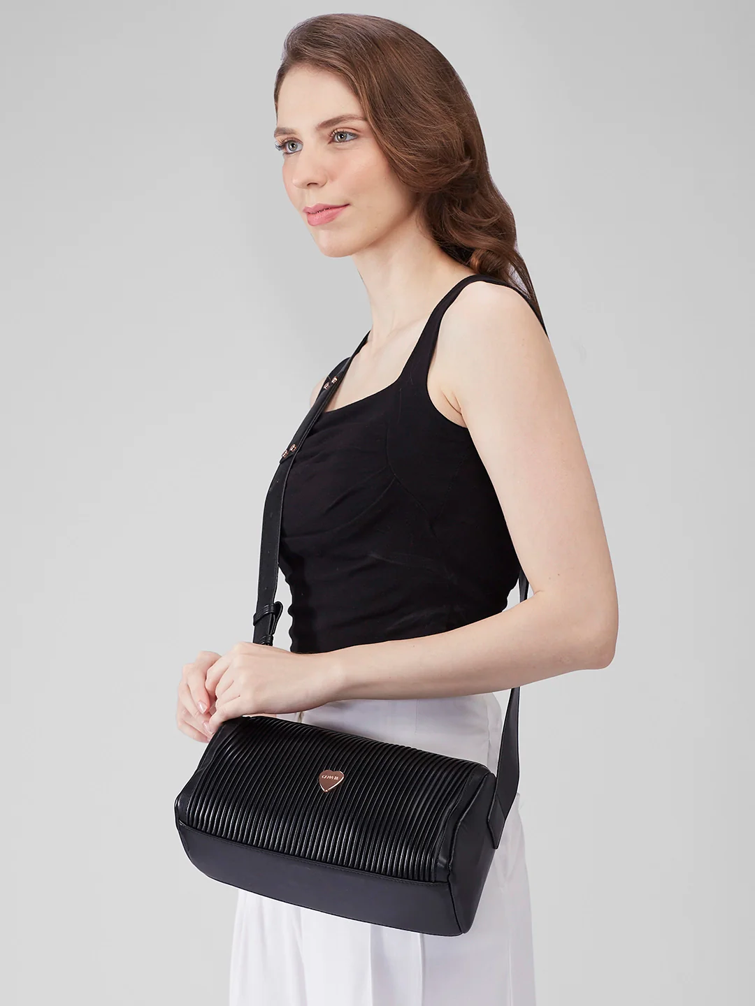 Caprese Ava Medium Black Sling Bag - Image 12