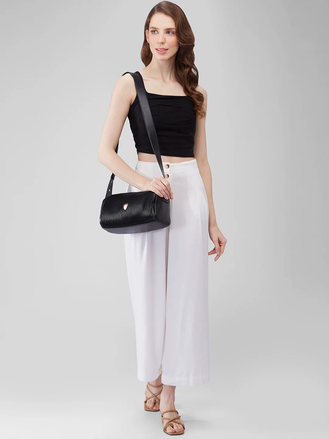 Caprese Ava Medium Black Sling Bag - Image 3