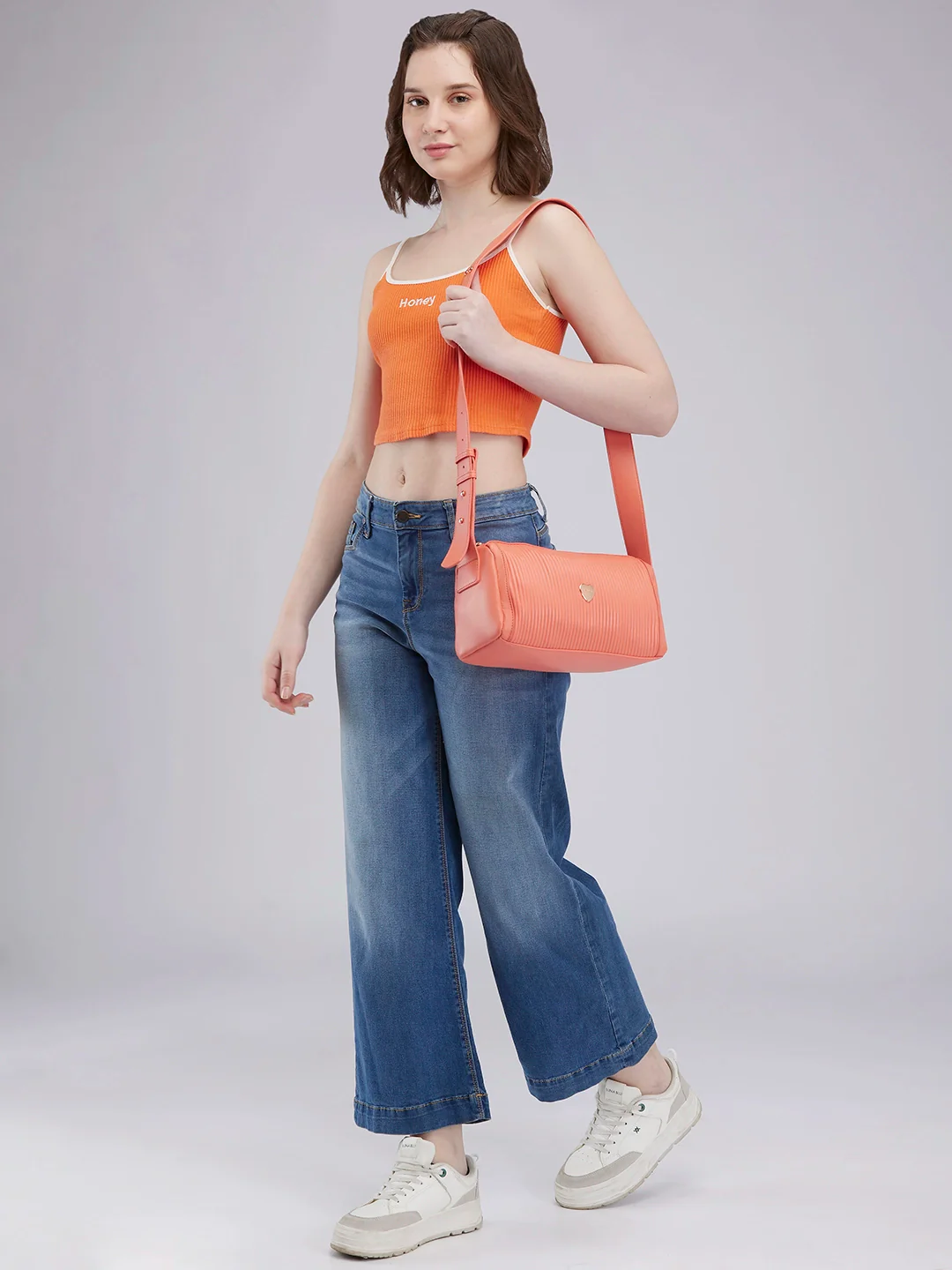 Caprese Ava Medium Coral Sling Bag - Image 2