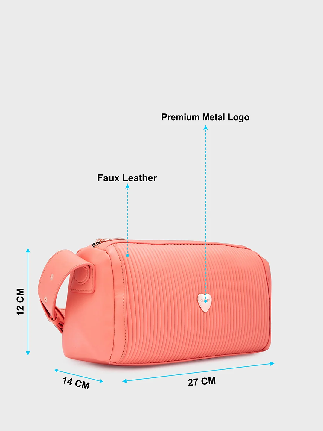 Caprese Ava Medium Coral Sling Bag - Image 7