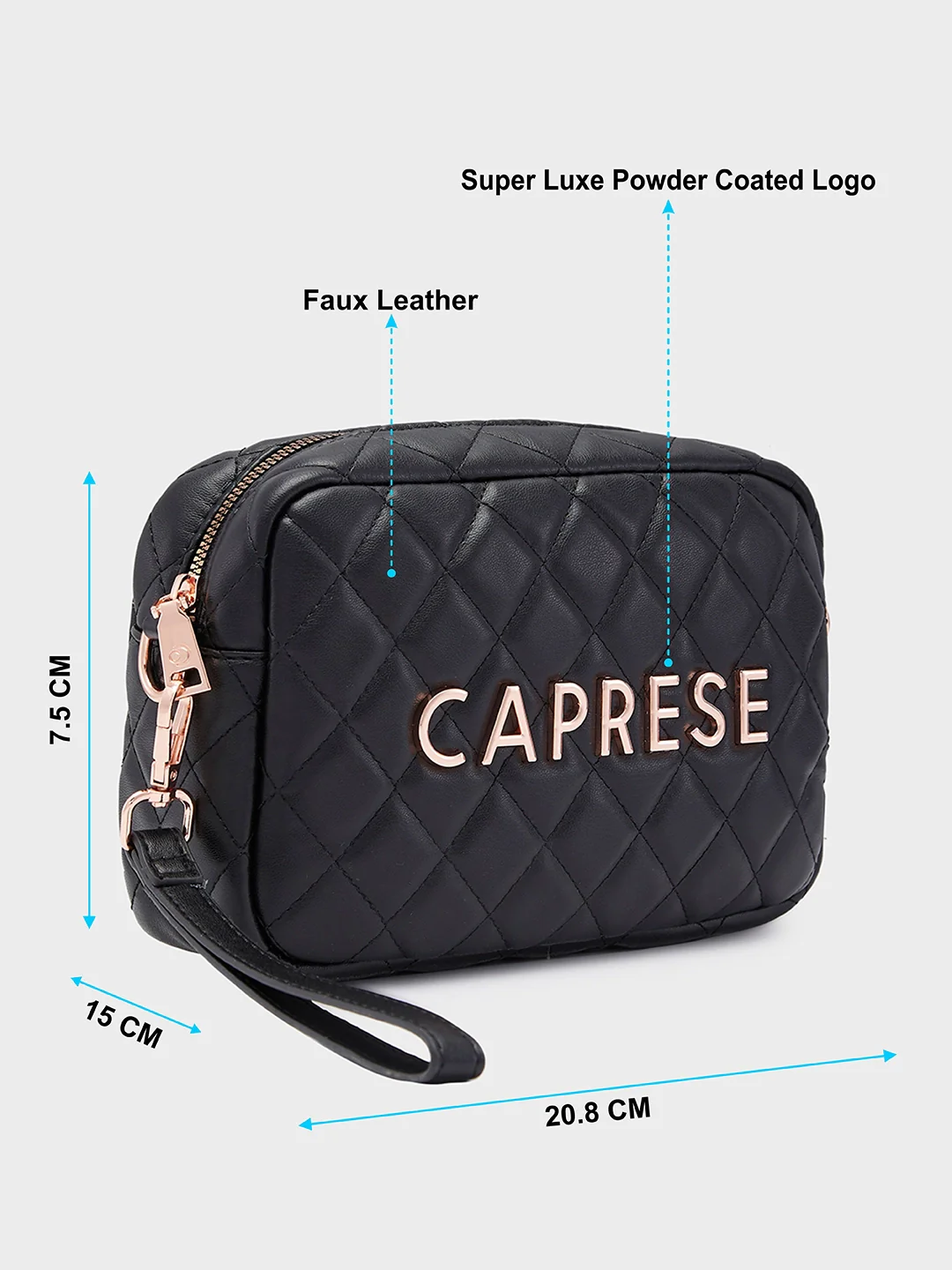 Caprese Ava Small Black Sling Bag - Image 7