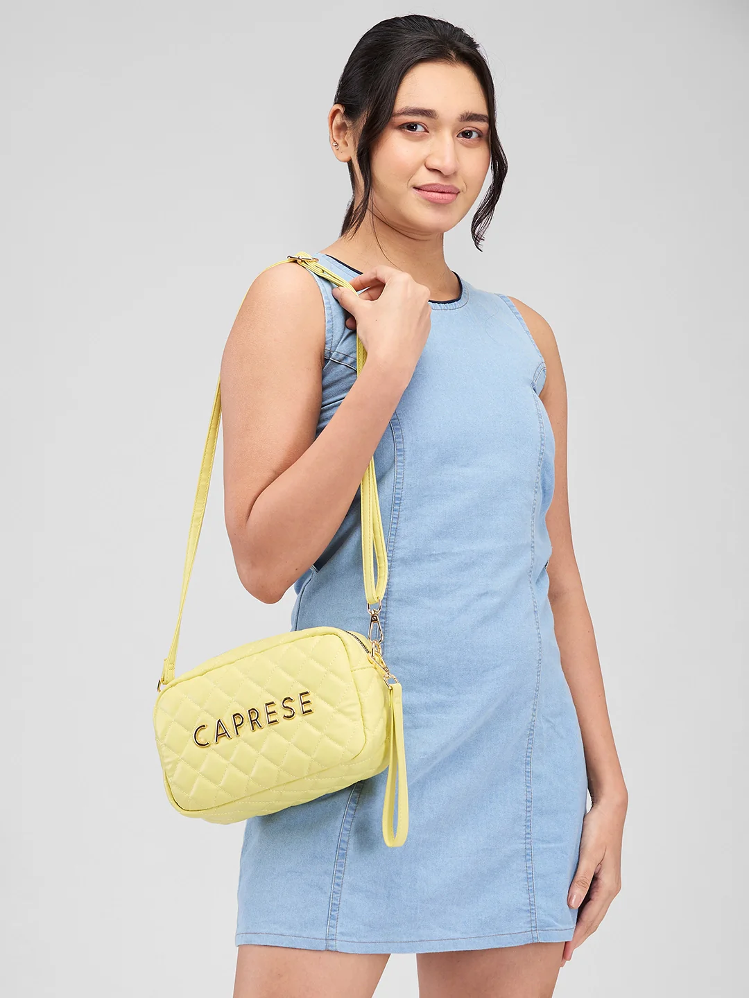 Caprese Ava Small Lemon Yellow Sling Bag - Image 12
