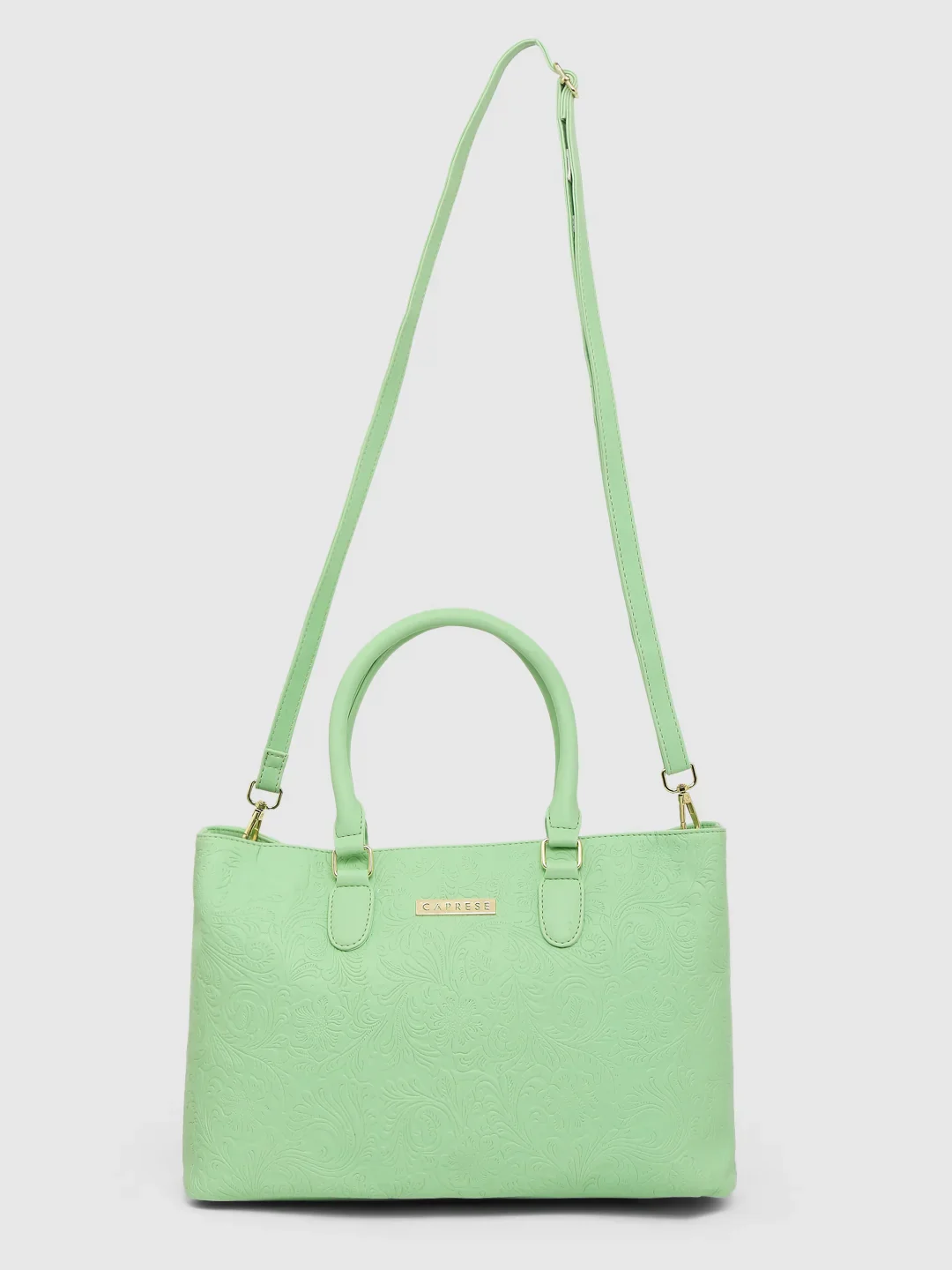 Caprese Avalon Floral Medium Green Ash Tote Bag