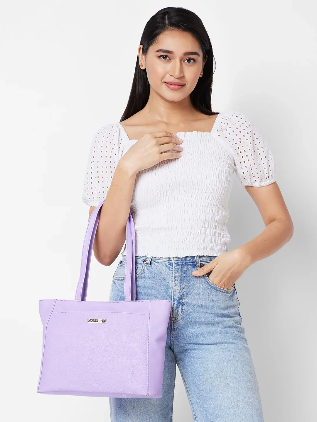 Caprese Avalon Small Lilac Tote Bag - Image 12