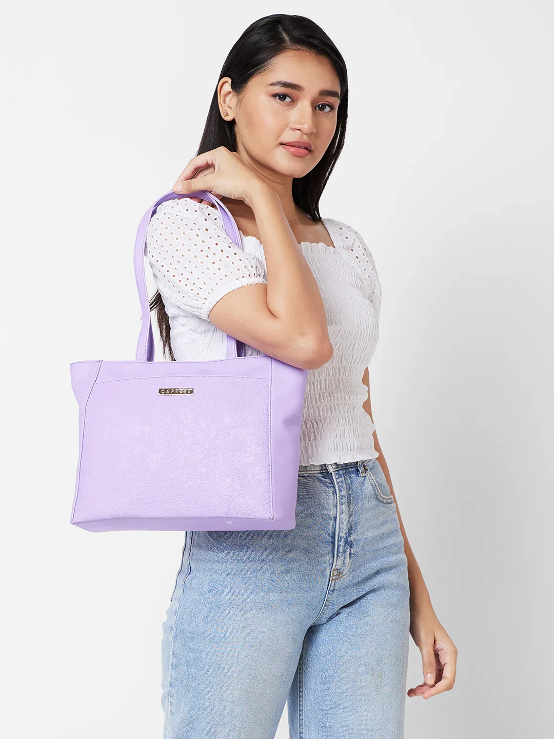 Caprese Avalon Small Lilac Tote Bag - Image 13