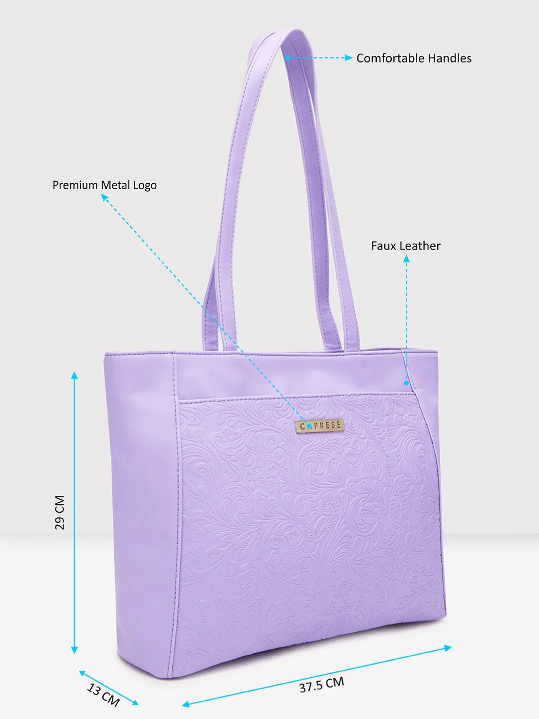 Caprese Avalon Small Lilac Tote Bag - Image 7