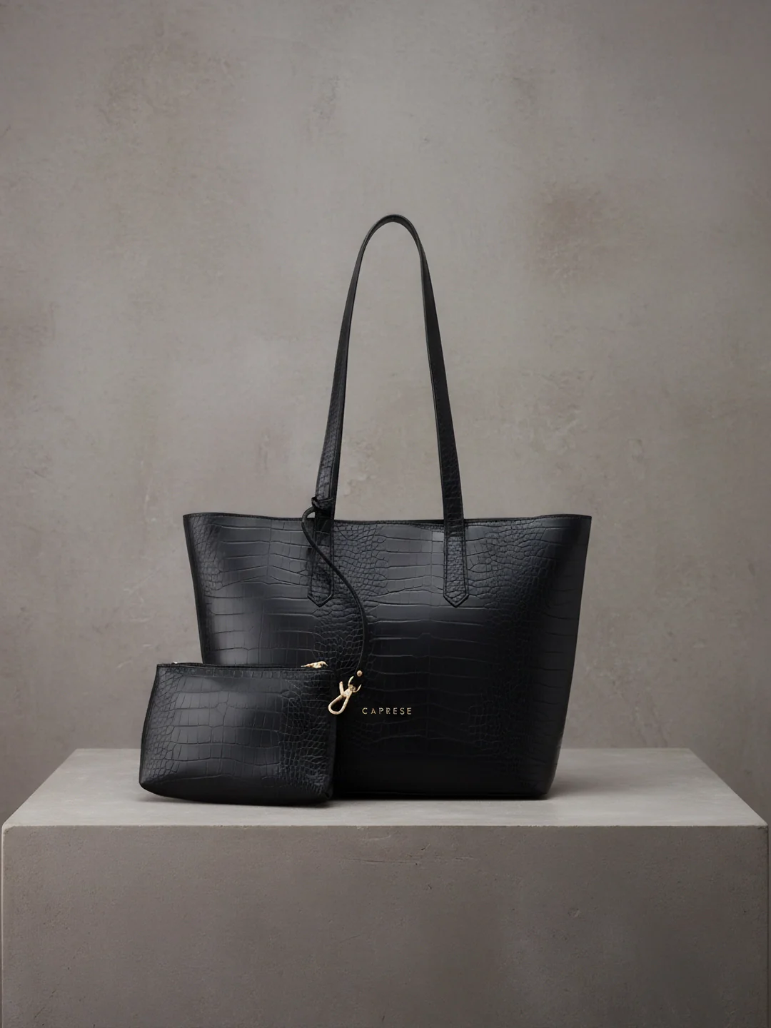 Caprese Aza Large Black Laptop Tote Bag - Image 10